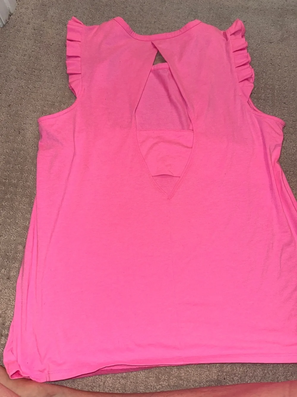 Lilly Pulitzer Neon Pink Ruffle Sleeve Tank - Picture 3 of 4